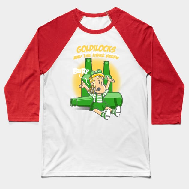 Goldilocks and beers Baseball T-Shirt by Patrol